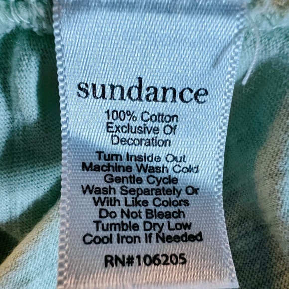 Sundance Mint Green Embroidered Short Sleeve Top with Embroidery Size Small - Picture 9 of 10